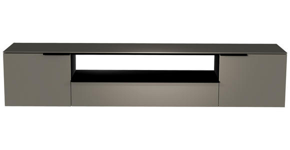 LOWBOARD Grau, Schwarz  - Schwarz/Grau, Design, Glas/Holzwerkstoff (210/41/45cm) - Moderano