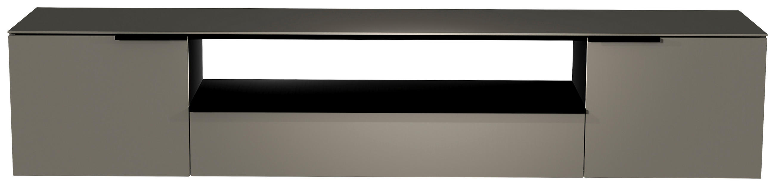 LOWBOARD in 210/41/45 cm - Schwarz/Grau, Design, Glas/Holzwerkstoff (210/41/45cm) - Moderano