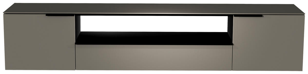 LOWBOARD  in 210/41/45 cm  - Schwarz/Grau, Design, Glas/Holzwerkstoff (210/41/45cm) - Moderano