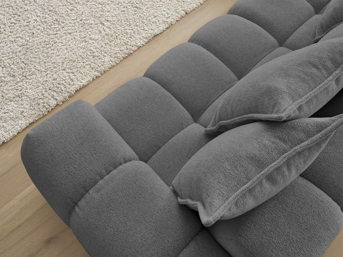 ECKSOFA Ottomane links  EVEREST Dunkelgrau Flachgewebe  - Dunkelgrau/Schwarz, MODERN, Kunststoff/Textil (210/352cm) - Livetastic