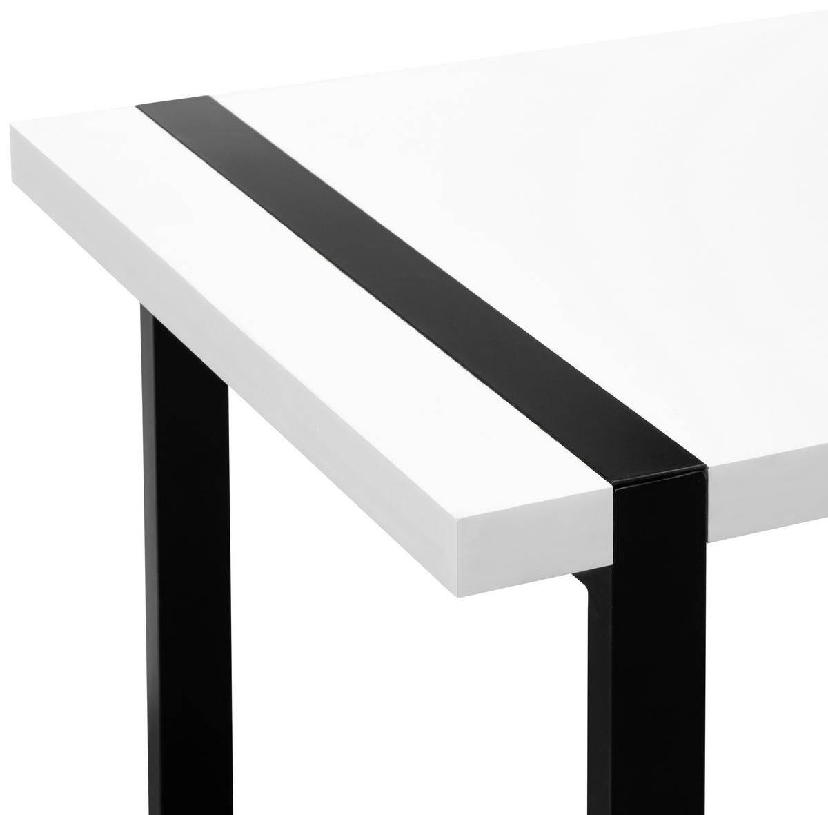 SAROKÍRÓASZTAL  - fekete/fehér, Modern, faalapú anyag/fém (160/160/76cm) - Livetastic