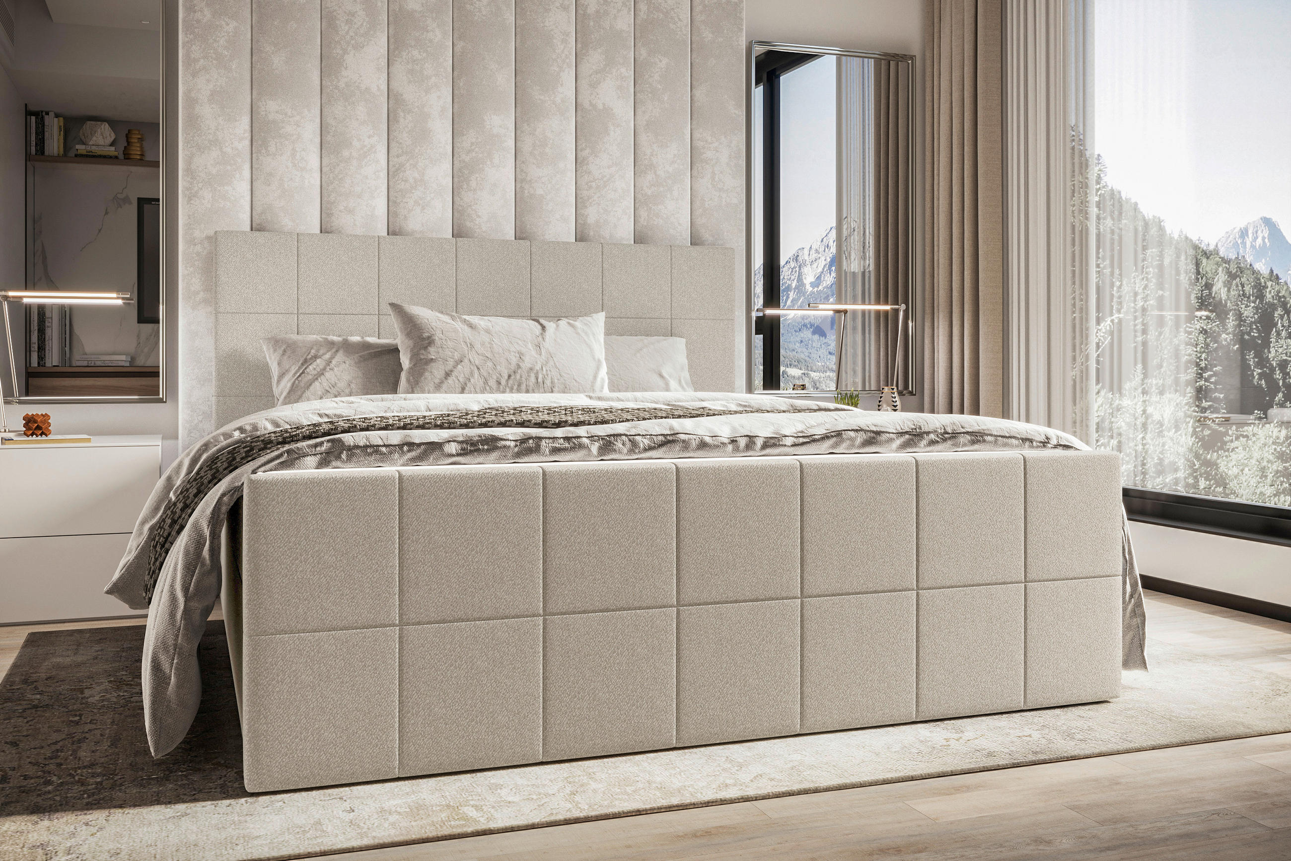 BOXBETT 160/200 cm  in Beige  - Beige, KONVENTIONELL, Kunststoff/Textil (160/200cm) - Boxxx