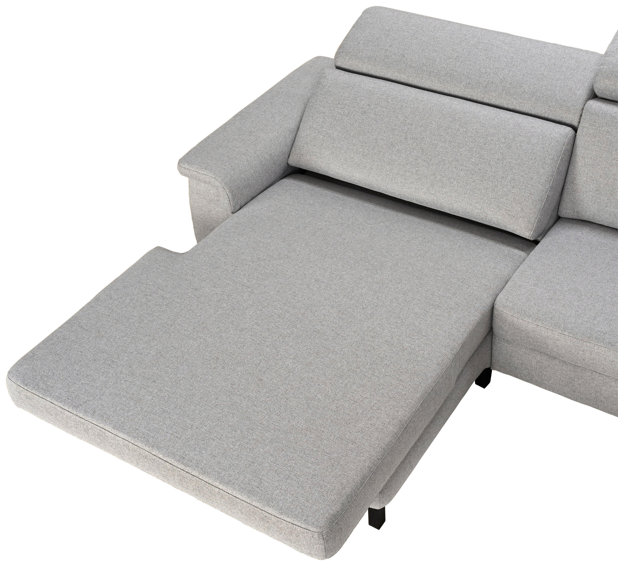 Thumbnail - Pure Home Comfort Ecksofa, Hellgrau, Textil, 3-Sitzer, Ottomane links, L-Form, 304x182 cm, Typenauswahl, Fußauswahl, Led...