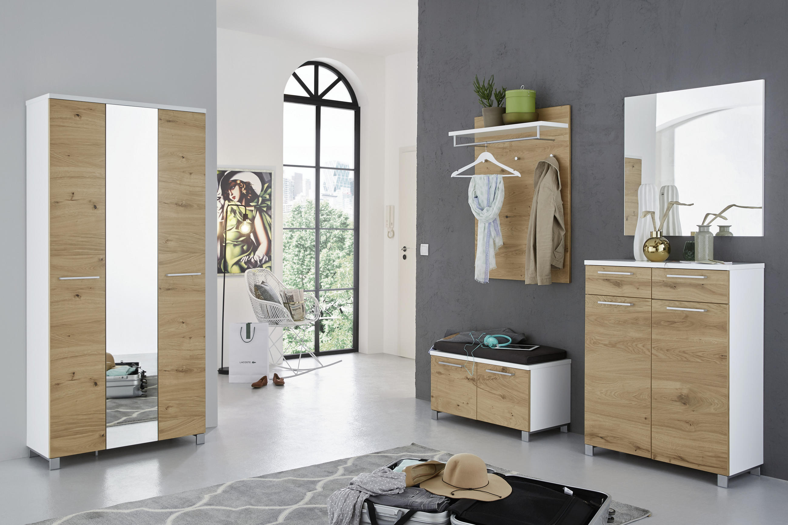 GARDEROBENBANK 84/45/40 cm  - Chromfarben/Weiss, Design, Holz/Holzwerkstoff (84/45/40cm) - Dieter Knoll