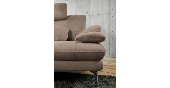 ECKSOFA in Velours Hellbraun 184/284 cm - Hellbraun/Schwarz, Design, Textil/Metall (184/284cm) - Dieter Knoll