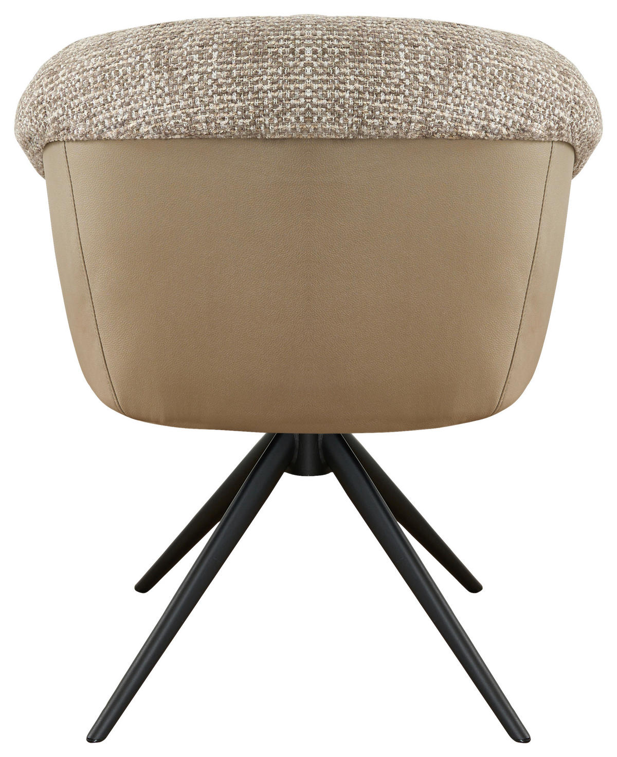 ARMLEHNSTUHL , Stoffauswahl, Sitzfläche 180° drehbar , Webstoff  - Taupe/Schwarz, Design, Textil/Metall (69/80/68cm) - Novel