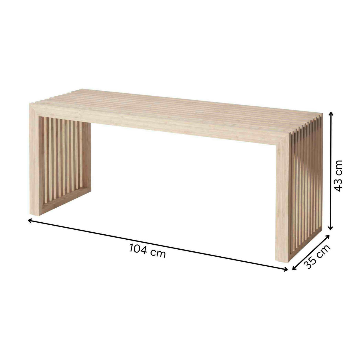 SITZBANK Holz Naturfarben  - Naturfarben, Konventionell, Holz (104/43/35cm) - MID.YOU