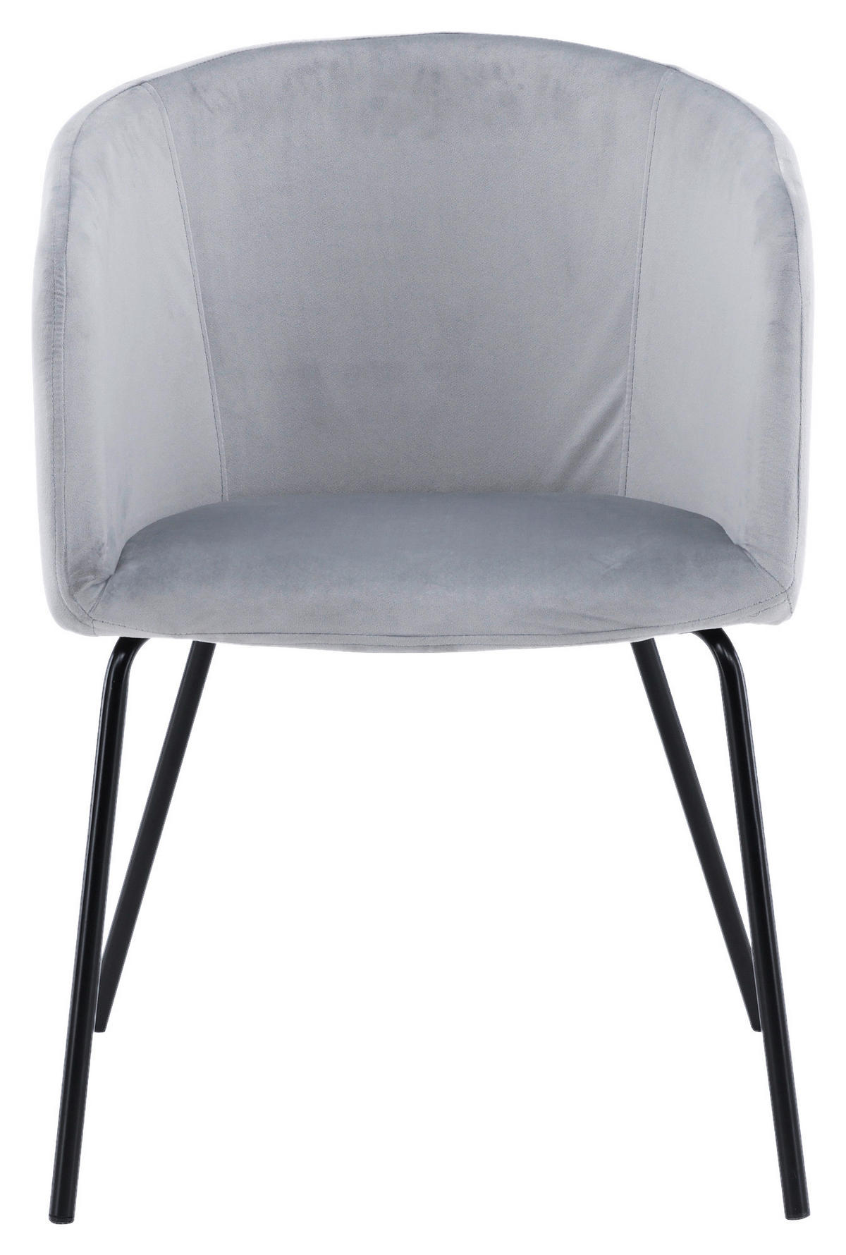 STUHL  in Stahl Samt Metall, Textil  - Hellgrau/Schwarz, Design, Textil/Metall (55/78/55cm) - Livetastic