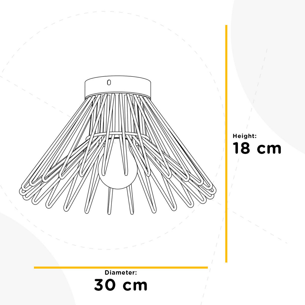 STROPNÍ SVÍTIDLO, 30/18 cm  - černá, Design, kov (30/18cm)