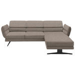 ECKSOFA in Flachgewebe Taupe  279-327/176-217 cm  - Taupe/Schwarz, Design, Textil/Metall (279-327/176-217cm) - Dieter Knoll