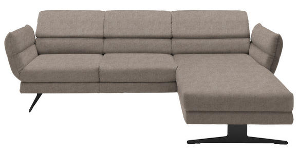 ECKSOFA  in Flachgewebe Taupe  279-327/176-217 cm  - Taupe/Schwarz, Design, Textil/Metall (279-327/176-217cm) - Dieter Knoll