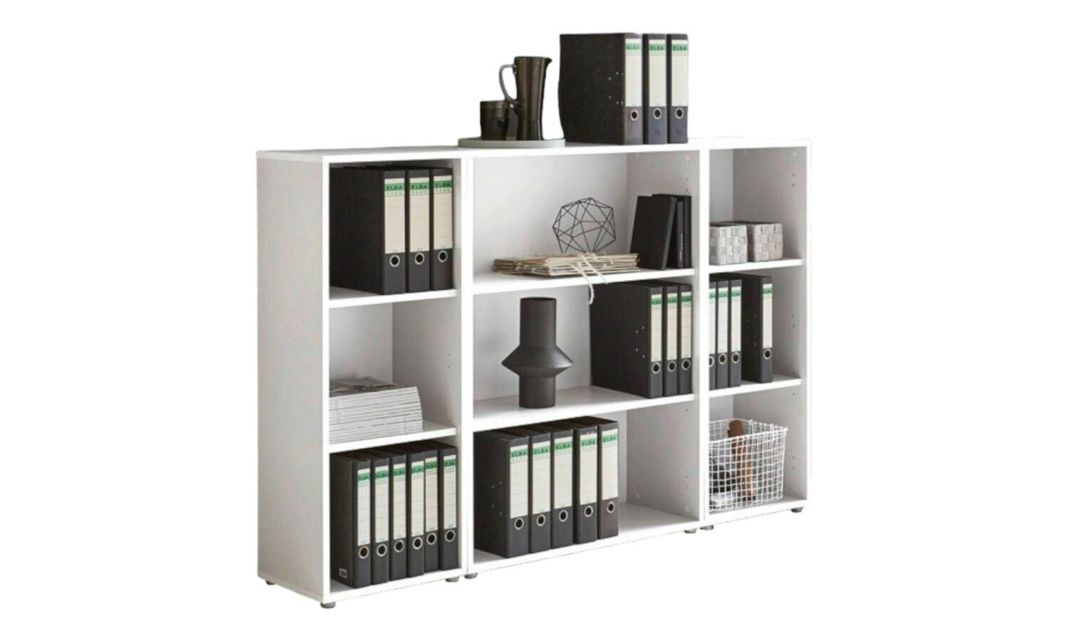 AKTENREGAL 172,6/113,6/33 cm  - Silberfarben/Weiß, MODERN, Holzwerkstoff (172,6/113,6/33cm) - MID.YOU