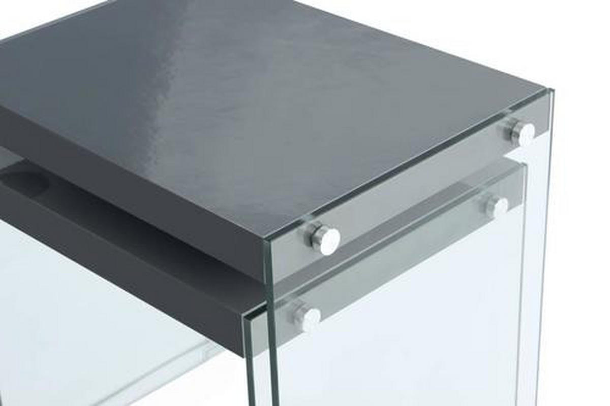 BEISTELLTISCHSET in Glas, Holzwerkstoff  - Klar/Schwarz, Basics, Glas/Holzwerkstoff - Kayoom