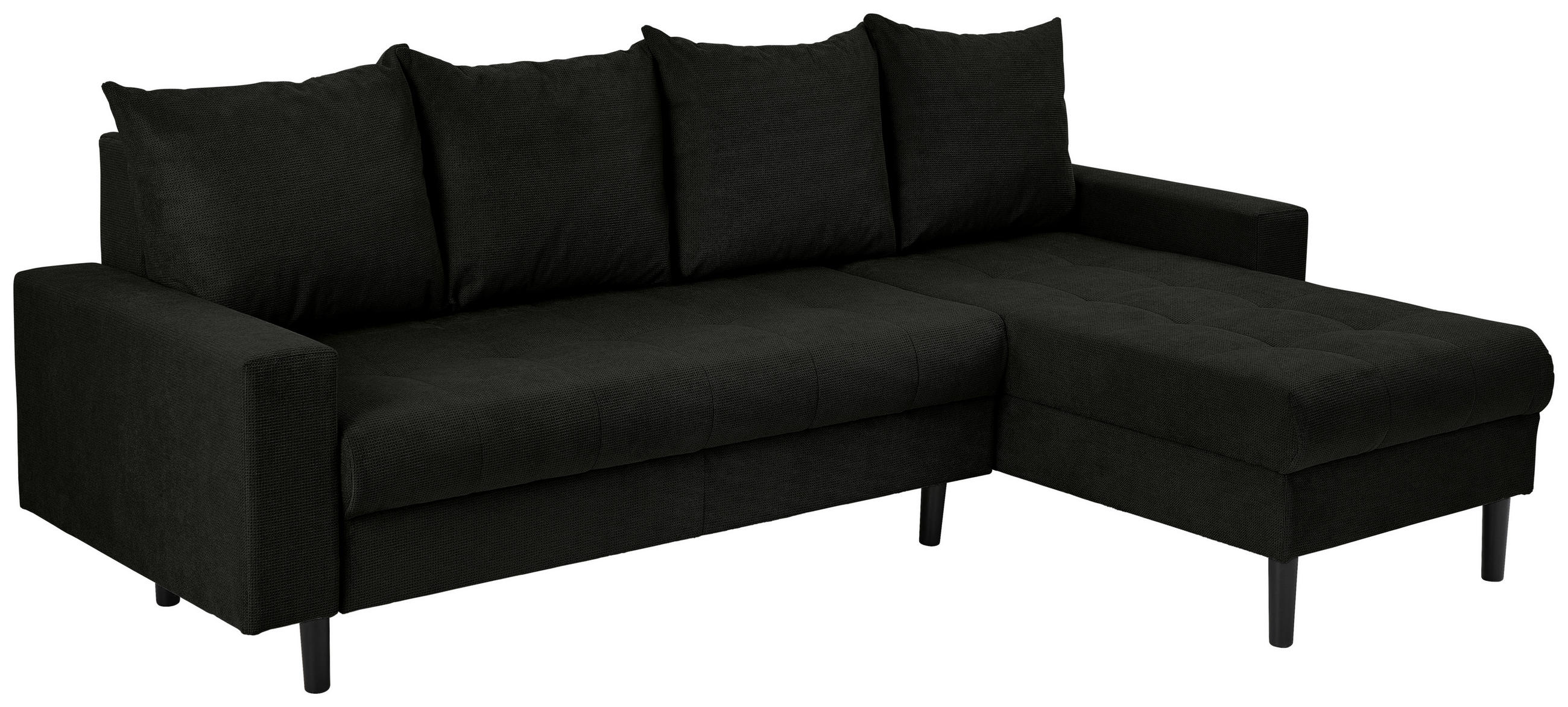 ECKSOFA in Webstoff Schwarz  - Schwarz, Konventionell, Kunststoff/Textil (231/157cm) - P & B