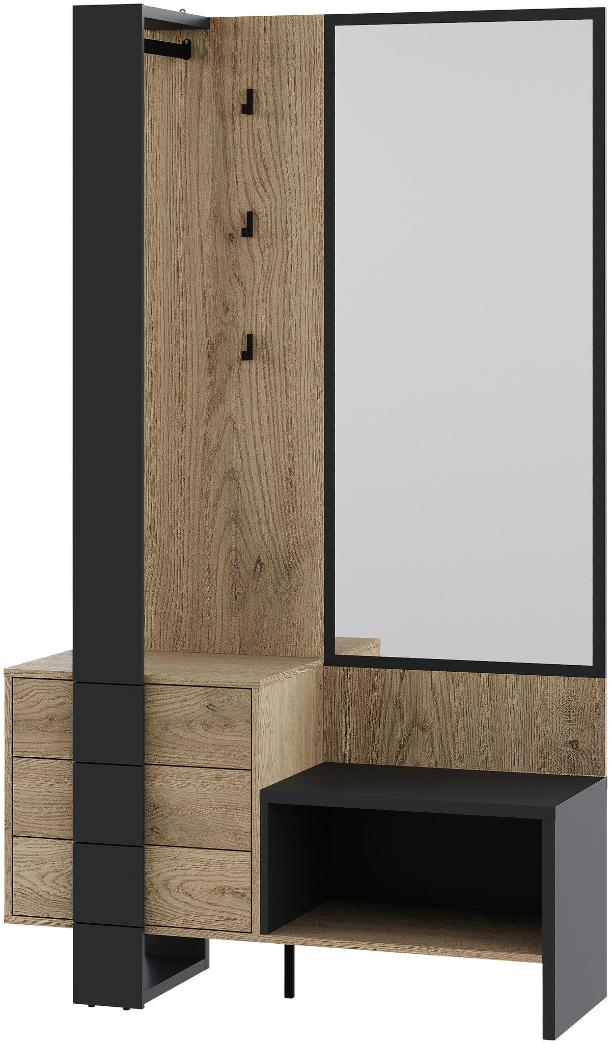 GARDEROBE  in 115/200/41,6 cm  - Eichefarben/Anthrazit, KONVENTIONELL, Holzwerkstoff (115/200/41,6cm) - Carryhome