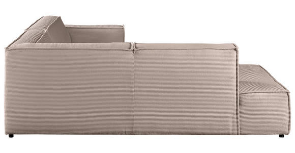 ECKSOFA Taupe Cord  - Taupe/Schwarz, KONVENTIONELL, Kunststoff/Textil (224/254cm) - Hom`in