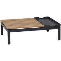 LOUNGETISCH 102/70/27,5 cm Holz  - Anthrazit/Teakfarben, MODERN, Holz/Metall (102/70/27,5cm) - Siena Garden