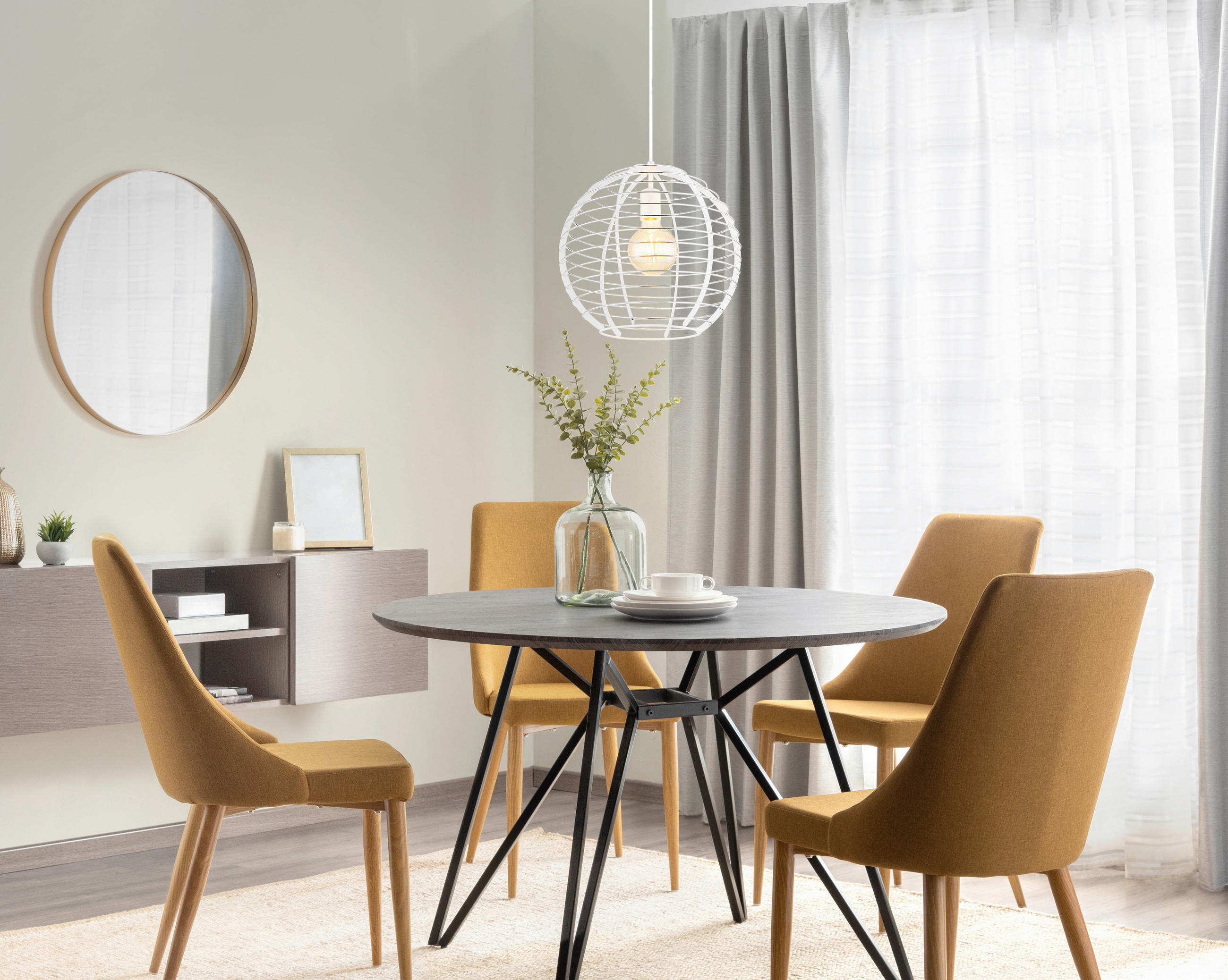 HÄNGELEUCHTE 35/120 cm - Chromfarben/Weiß, Basics, Kunststoff/Metall (35/120cm) - Globo