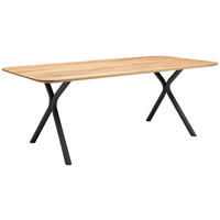 ESSTISCH Eiche massiv Eichefarben  - Eichefarben/Schwarz, Design, Holz/Metall (200/100/76cm) - Valdera