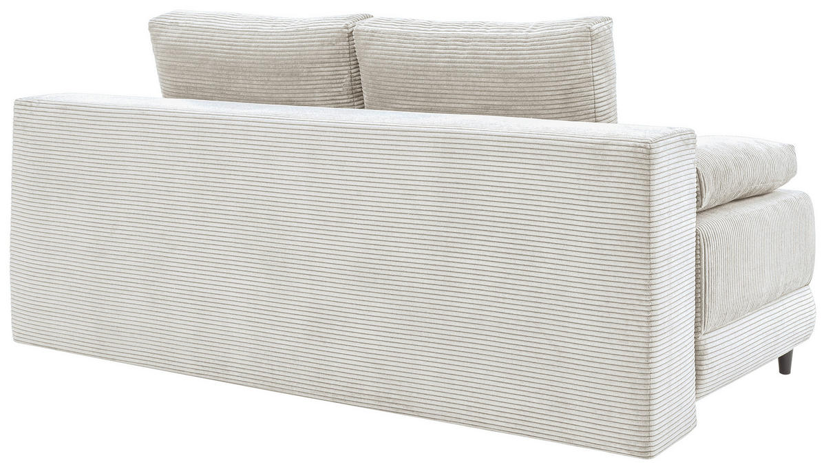 SCHLAFSOFA Cord Naturfarben  inkl. Rückenkissen, Armlehnenkissen, Bettkasten, Schlaffunktion, Rücken echt, Liegefläche im Originalstoff  - Schwarz/Naturfarben, KONVENTIONELL, Holz/Textil (196/96/103cm) - Carryhome