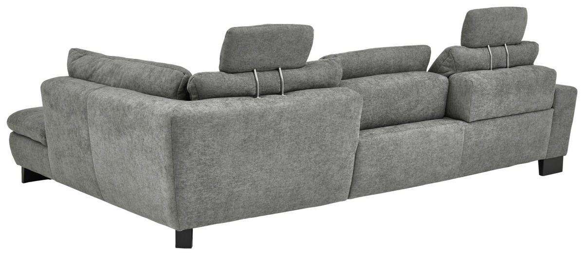 HÖRNSOFFA i chenille grå  - svart/grå, Modern, metall/textil (289/84/197cm) - Livetastic