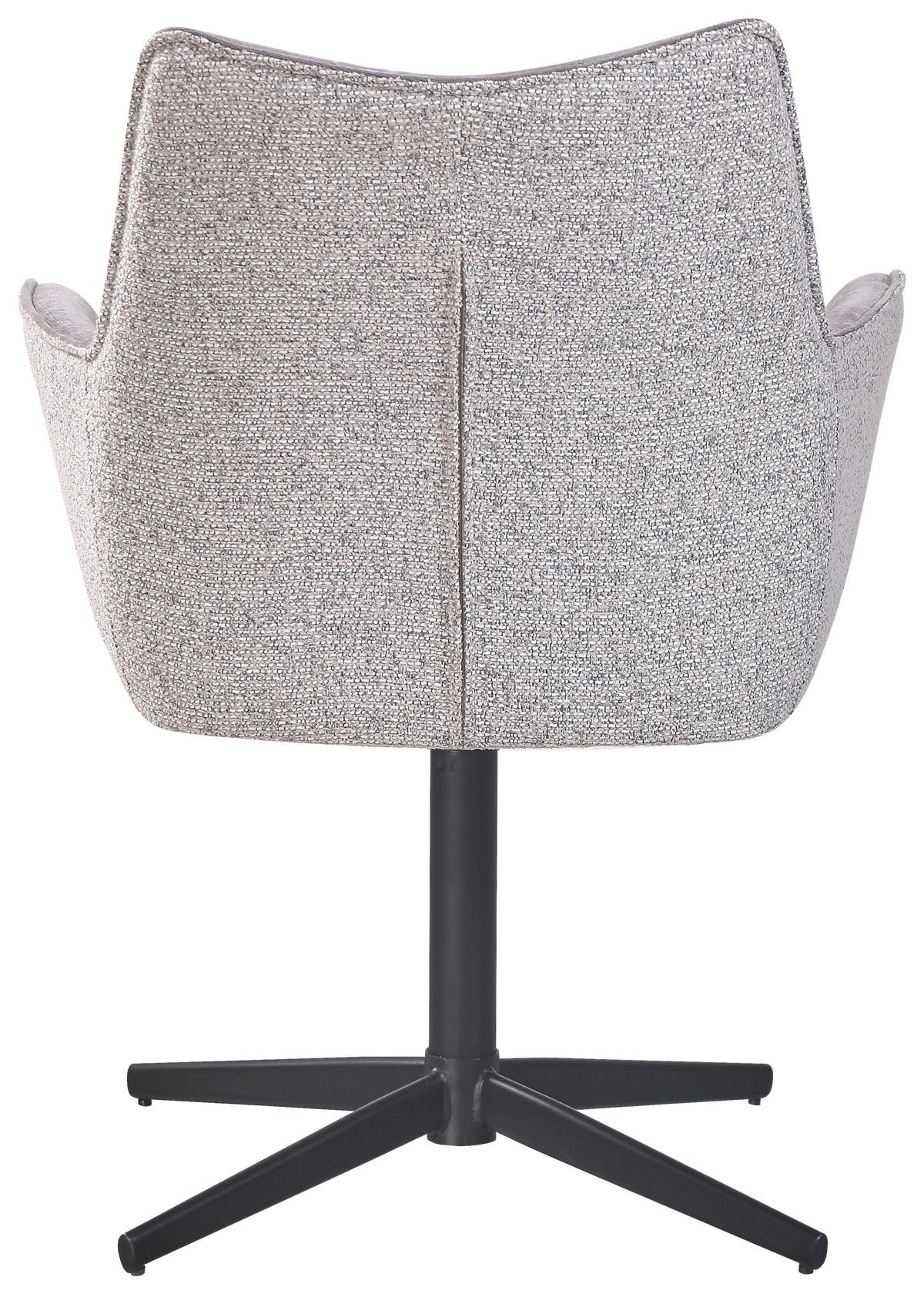 ARMLEHNSTUHL  in Eisen Webstoff, Leinenoptik  - Anthrazit/Schwarz, KONVENTIONELL, Textil/Metall (62/85/62cm) - MID.YOU