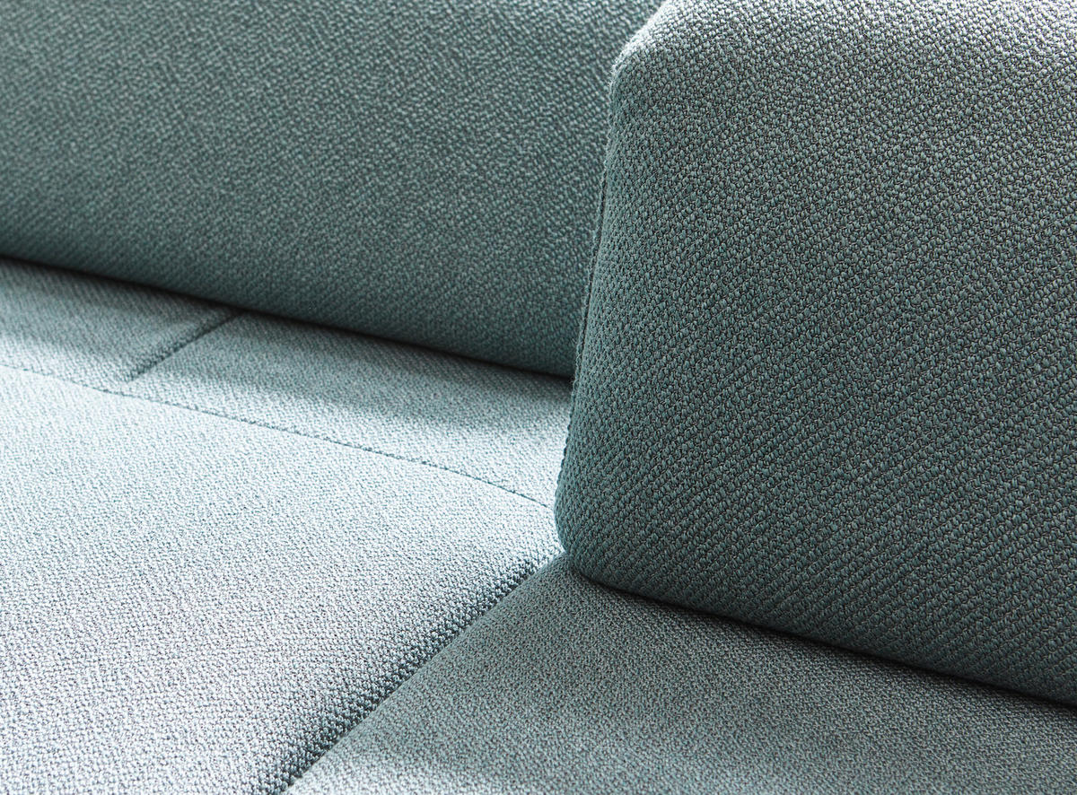 ECKSOFA in Flachgewebe Petrol  - Anthrazit/Petrol, Design, Textil (164/280cm) - Johann Jakob