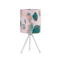 TISCHLEUCHTE 16/34 cm   - Weiß, Trend, Textil/Metall (16/34cm)