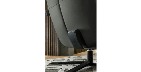 RELAXSESSEL in Leder Anthrazit  - Anthrazit/Schwarz, Design, Leder/Metall (76/110/86cm) - Dieter Knoll