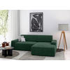 ECKSOFA in Cord Dunkelgrün  - Dunkelgrün/Schwarz, Modern, Kunststoff/Textil (246/162cm) - Trendmanufaktur