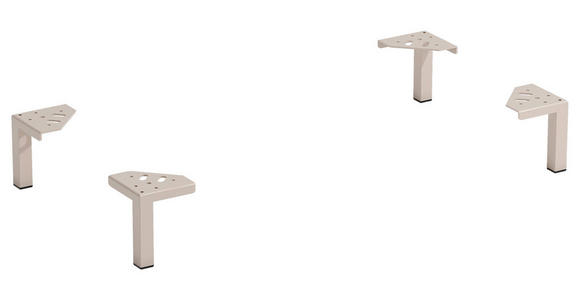 FUßSET 10,5/13/10,5 cm  - Kaschmir, Design, Metall (10,5/13/10,5cm) - Xora