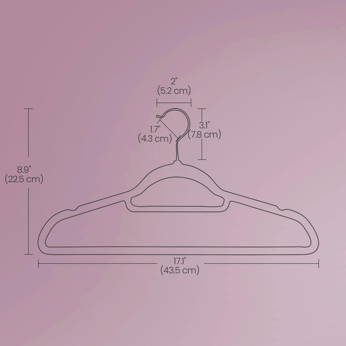 KLEIDERBÜGEL Metall, Kunststoff  - Rosa, Basics, Kunststoff/Metall (42,7/22/0,6cm)