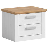 NACHTSCHRANK 56/43/39 cm  - Silberfarben/Lärchefarben, ROMANTIK / LANDHAUS, Holzwerkstoff/Kunststoff (56/43/39cm) - Livetastic