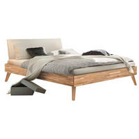BETT 200/200 cm  in Kernbuche   - Weiss/Buchefarben, Design, Holz/Textil (200/200cm) - Hasena