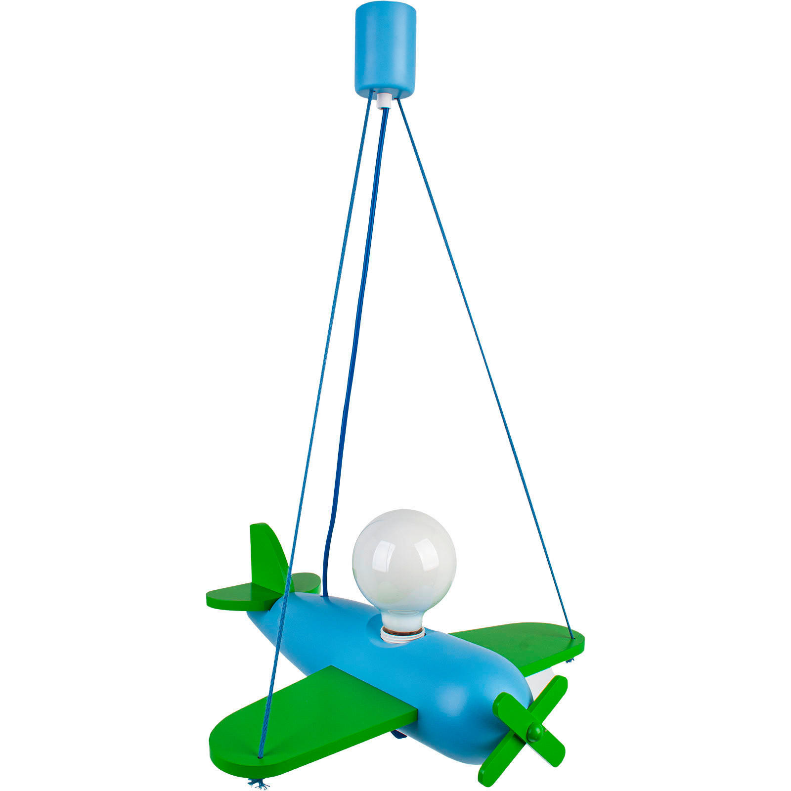 KINDERHÄNGELEUCHTE - Blau/Grün, Basics, Holz (42/47/75cm)