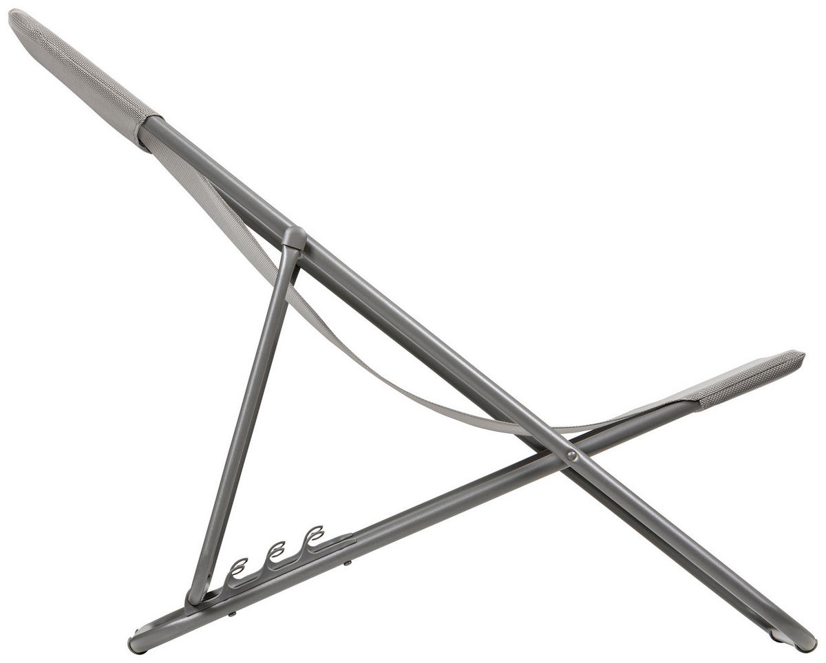 STRANDSTUHL Stahl Schlammfarben  - Schlammfarben, Basics, Textil/Metall (62/77-91/76-82cm) - Lafuma Mobilier