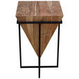 BEISTELLTISCH 41/41/66 cm Akazie massiv Naturfarben, Schwarz quadratisch  - Schwarz/Naturfarben, Trend, Holz/Metall (41/41/66cm) - Ambia Home