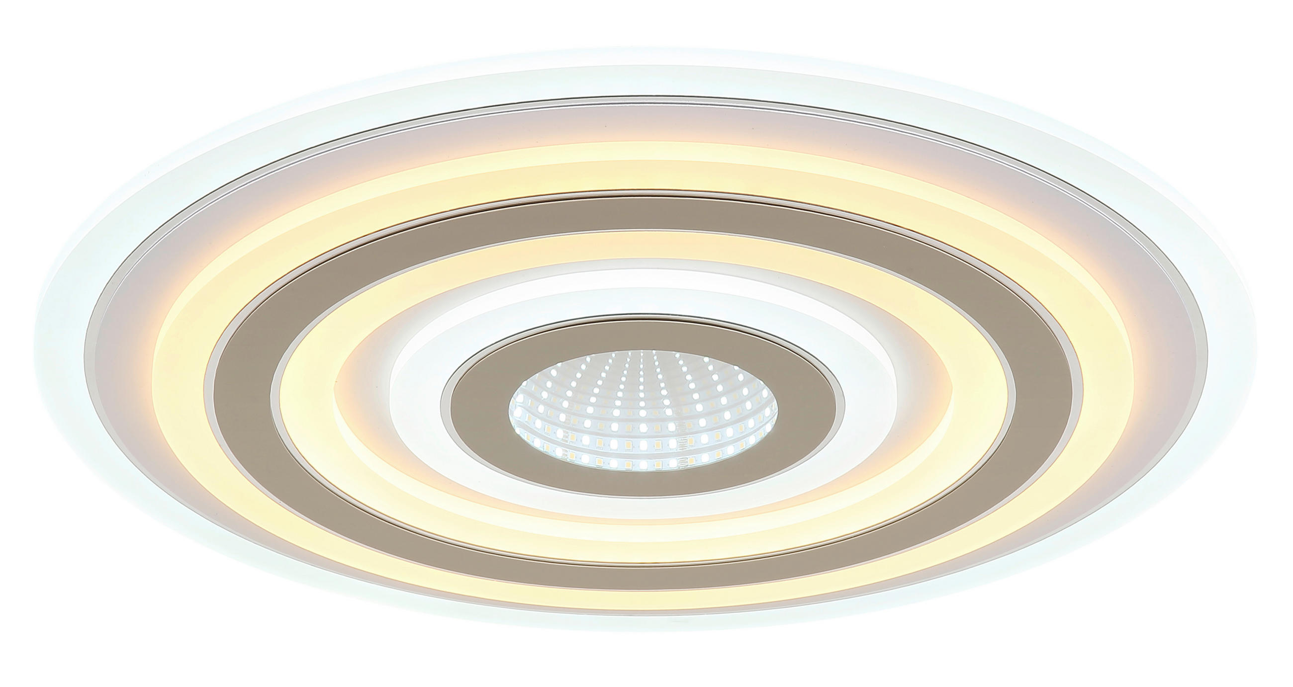 LED-DECKENLEUCHTE Jocelyn 48/5 cm  - Sandfarben/Chromfarben, Design, Kunststoff/Metall (48/5cm) - Globo