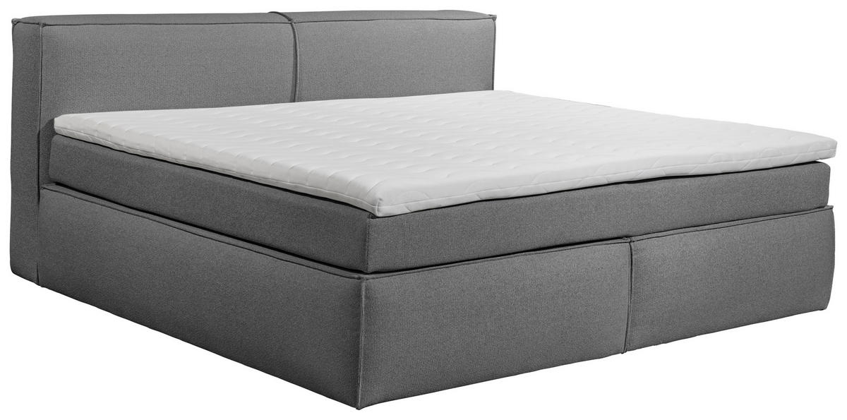 BOXSPRINGBETT 240/200 cm  in Dunkelgrau  - Dunkelgrau/Schwarz, LIFESTYLE, Kunststoff/Textil (240/200cm) - Boxxx