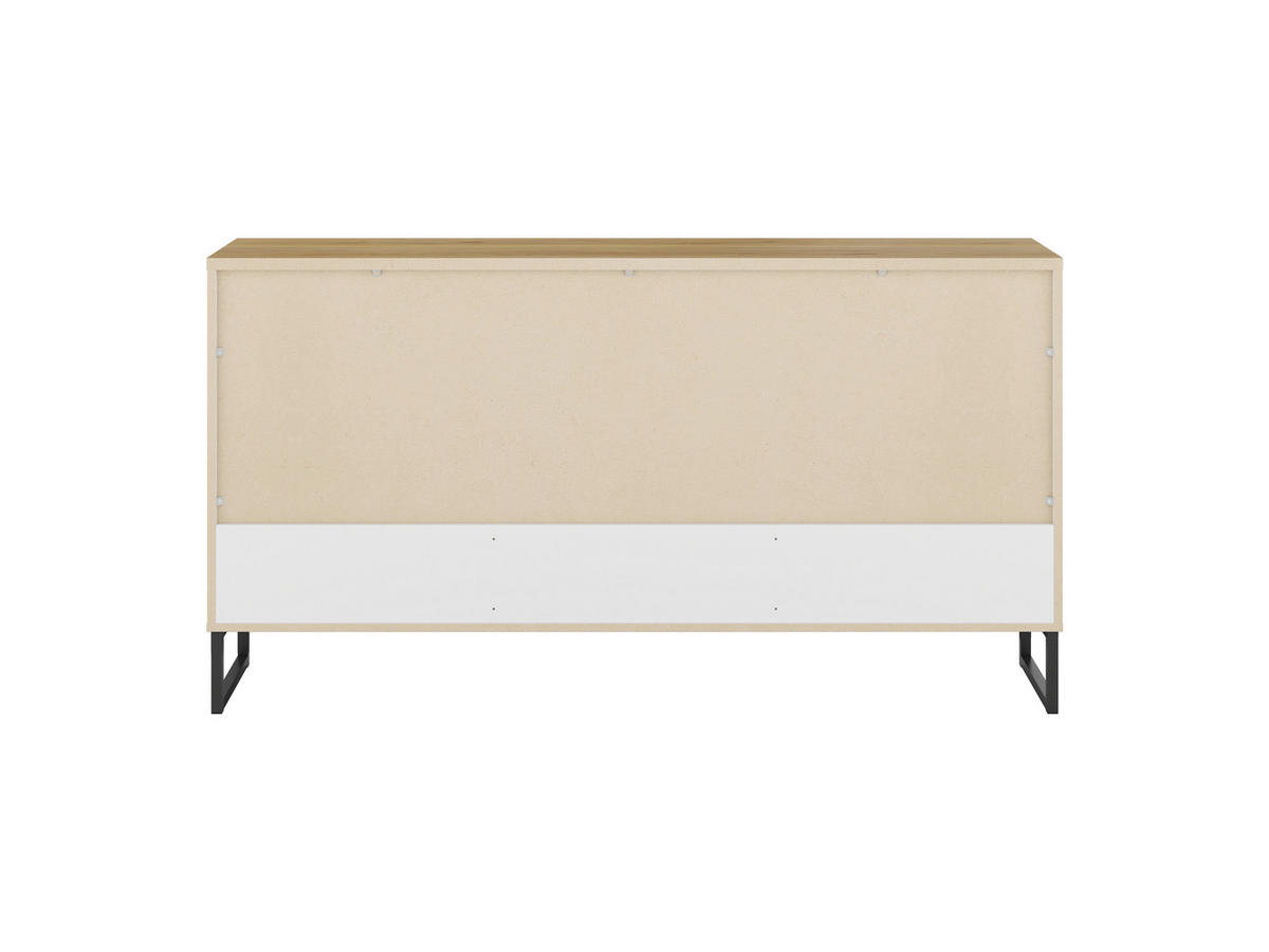 SIDEBOARD Alto 156,8/84,1/36,5 cm 3 Schublade(n)  - Weiss/Eichefarben, Design, Holzwerkstoff/Metall (156,8/84,1/36,5cm) - MID.YOU
