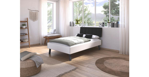 BETT 120/200 cm  in Weiß  - Weiß/Grau, Design, Holzwerkstoff/Textil (120/200cm) - Carryhome