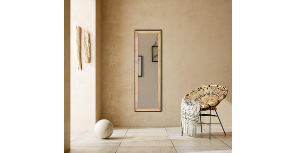 WANDSPIEGEL 50/150/2,7 cm  - Schwarz/Eiche Artisan, Trend, Glas/Holzwerkstoff (50/150/2,7cm) - Boxxx