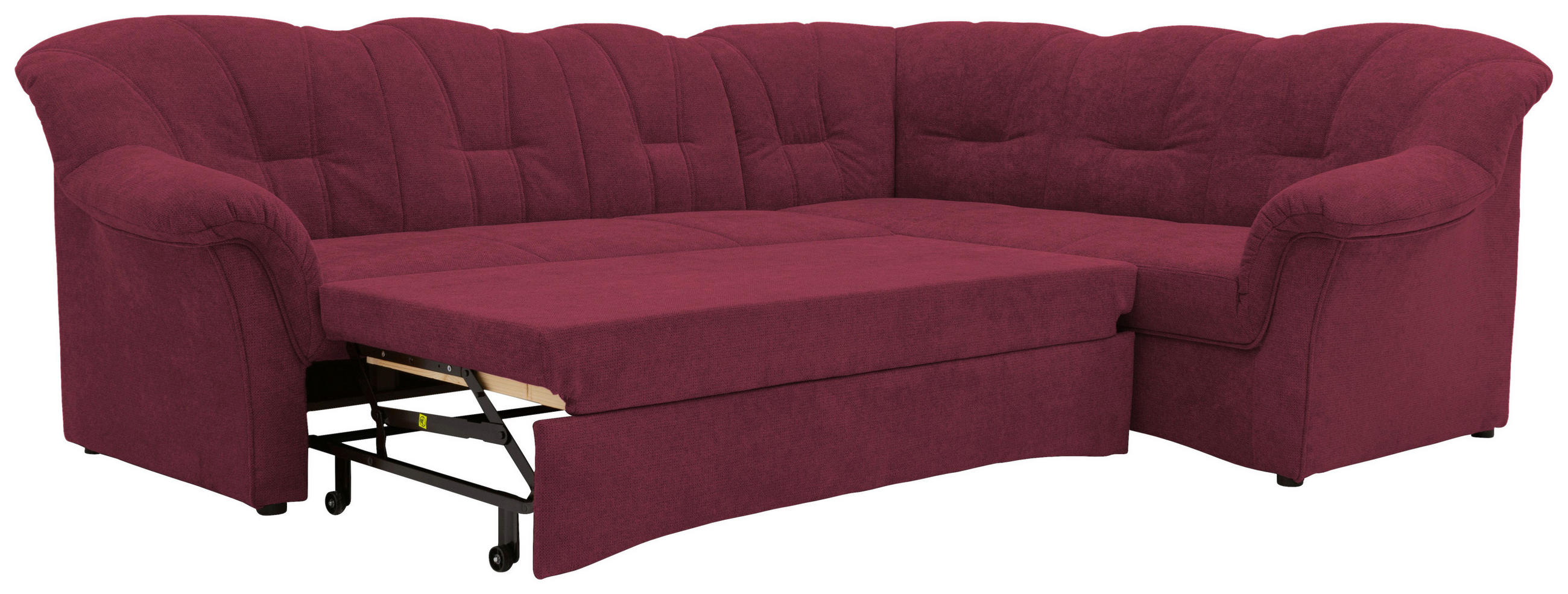 ECKSCHLAFSOFA Beere Mikrofaser - Beere/Schwarz, KONVENTIONELL, Kunststoff/Textil (243/192cm) - MID.YOU