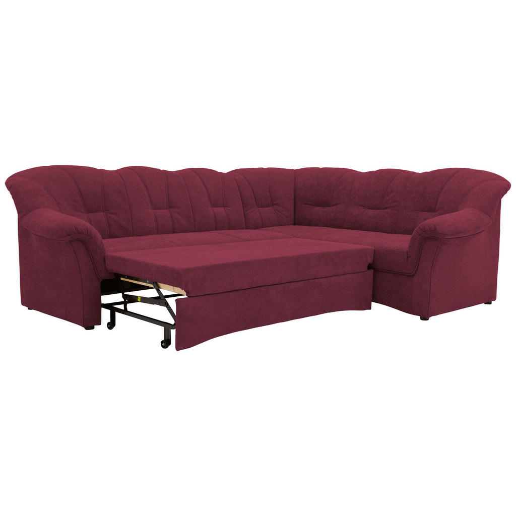 Thumbnail - Mid.you Eckschlafsofa, Beere, Textil, Uni, 5-Sitzer, 243x192 cm, Made in EU, FSC Mix, Schlafen auf Sitzhöhe, Rücken echt...