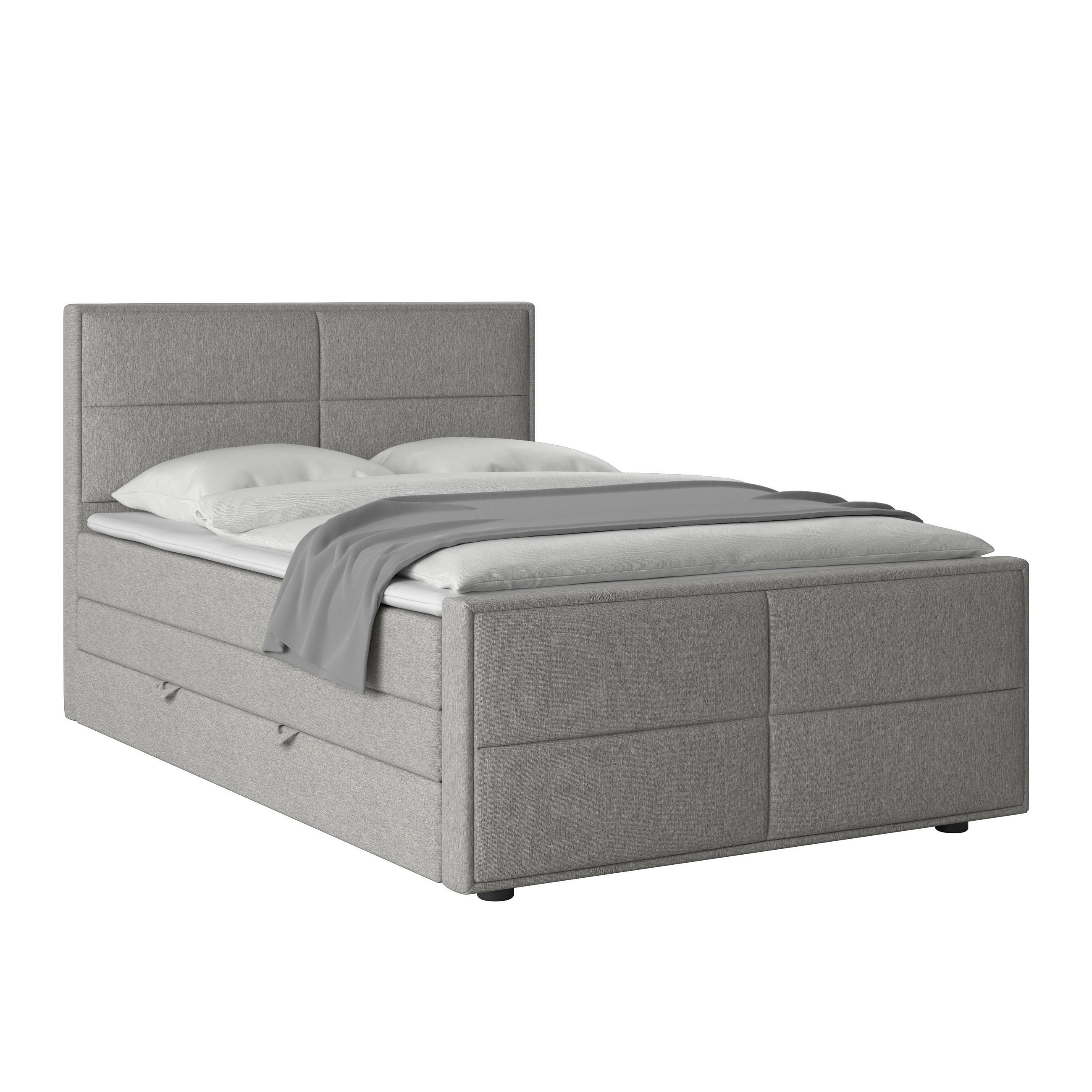 BOXSPRINGBETT 120/200 cm  in Silberfarben  - Silberfarben, MODERN, Holz/Kunststoff (120/200cm) - MID.YOU