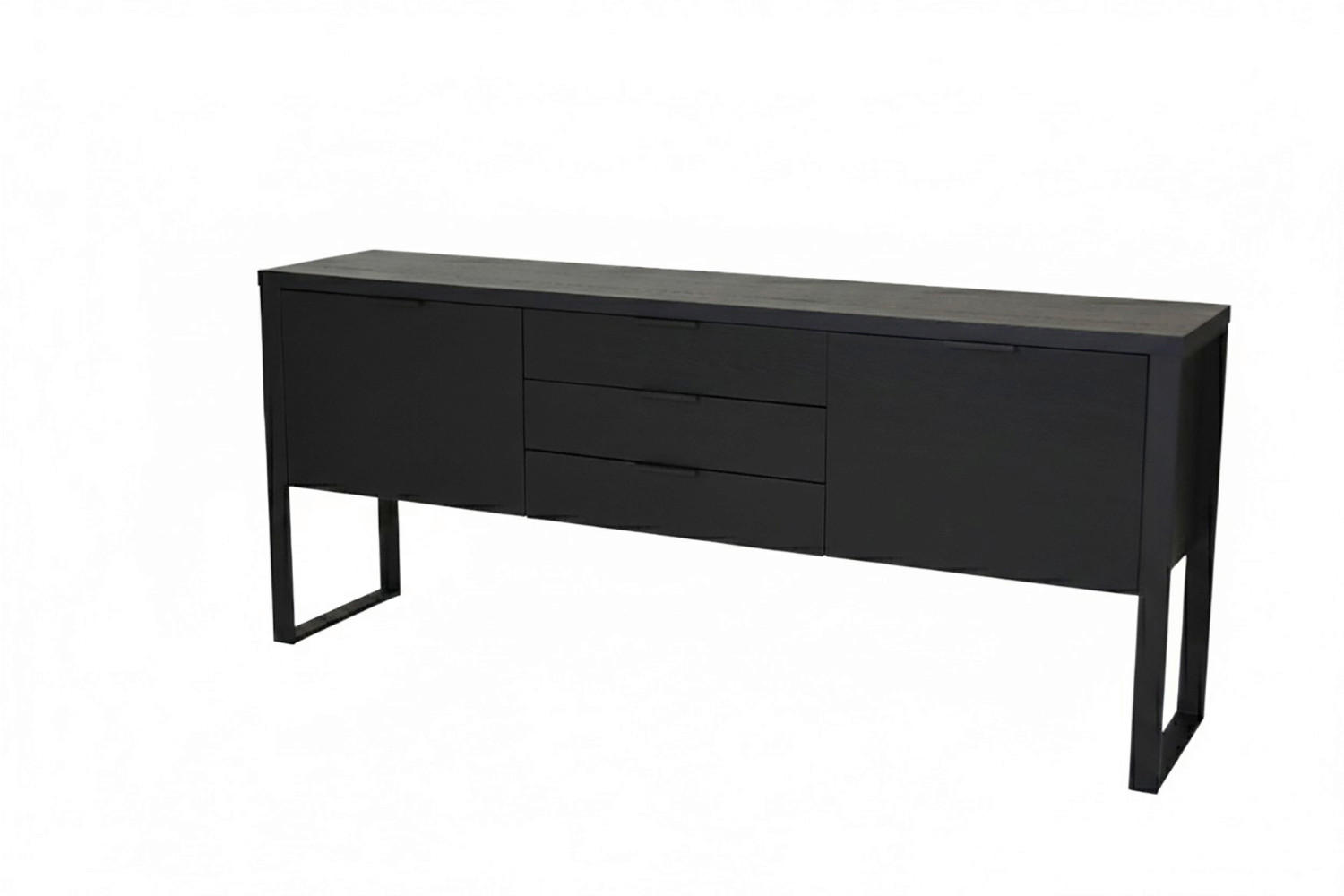 SIDEBOARD  180/76,2/39,5 cm 3 Schublade(n)  - Schwarz, KONVENTIONELL, Holzwerkstoff/Metall (180/76,2/39,5cm) - MID.YOU