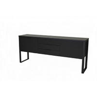 SIDEBOARD  180/76,2/39,5 cm 3 Schublade(n)  - Schwarz, KONVENTIONELL, Holzwerkstoff/Metall (180/76,2/39,5cm) - MID.YOU