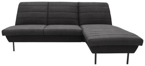 ECKSOFA in Webstoff Anthrazit  214/168 cm  - Anthrazit/Schwarz, Design, Textil/Metall (214/168cm) - LOOKS by W.Joop