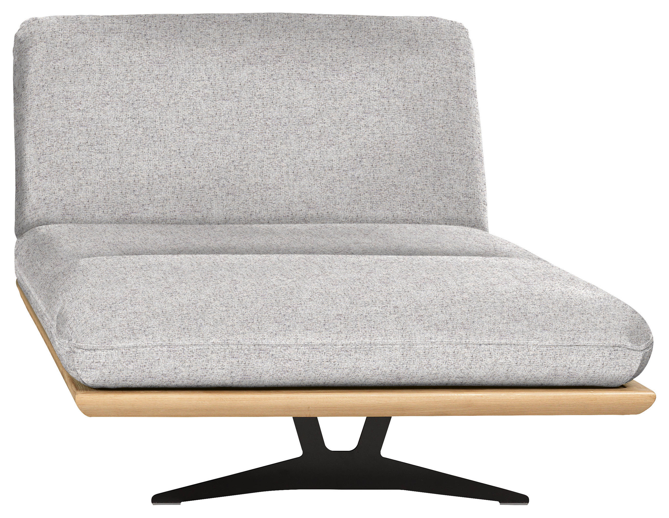 OTTOMANE in Webstoff Grau  - Schwarz/Grau, Design, Holz/Textil (114/92/165-218cm) - Dieter Knoll