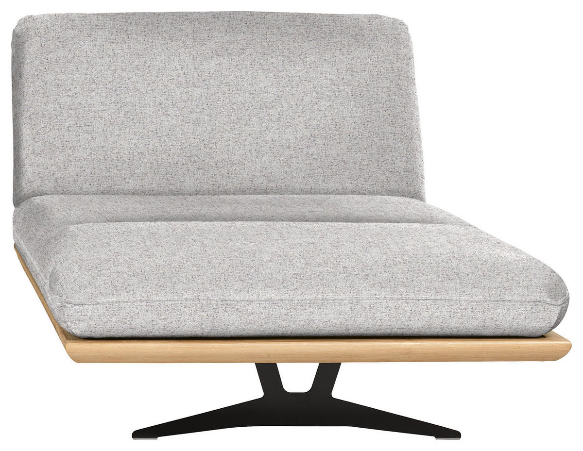 OTTOMANE  in Webstoff Grau  - Schwarz/Grau, Design, Holz/Textil (114/92/165-218cm) - Dieter Knoll